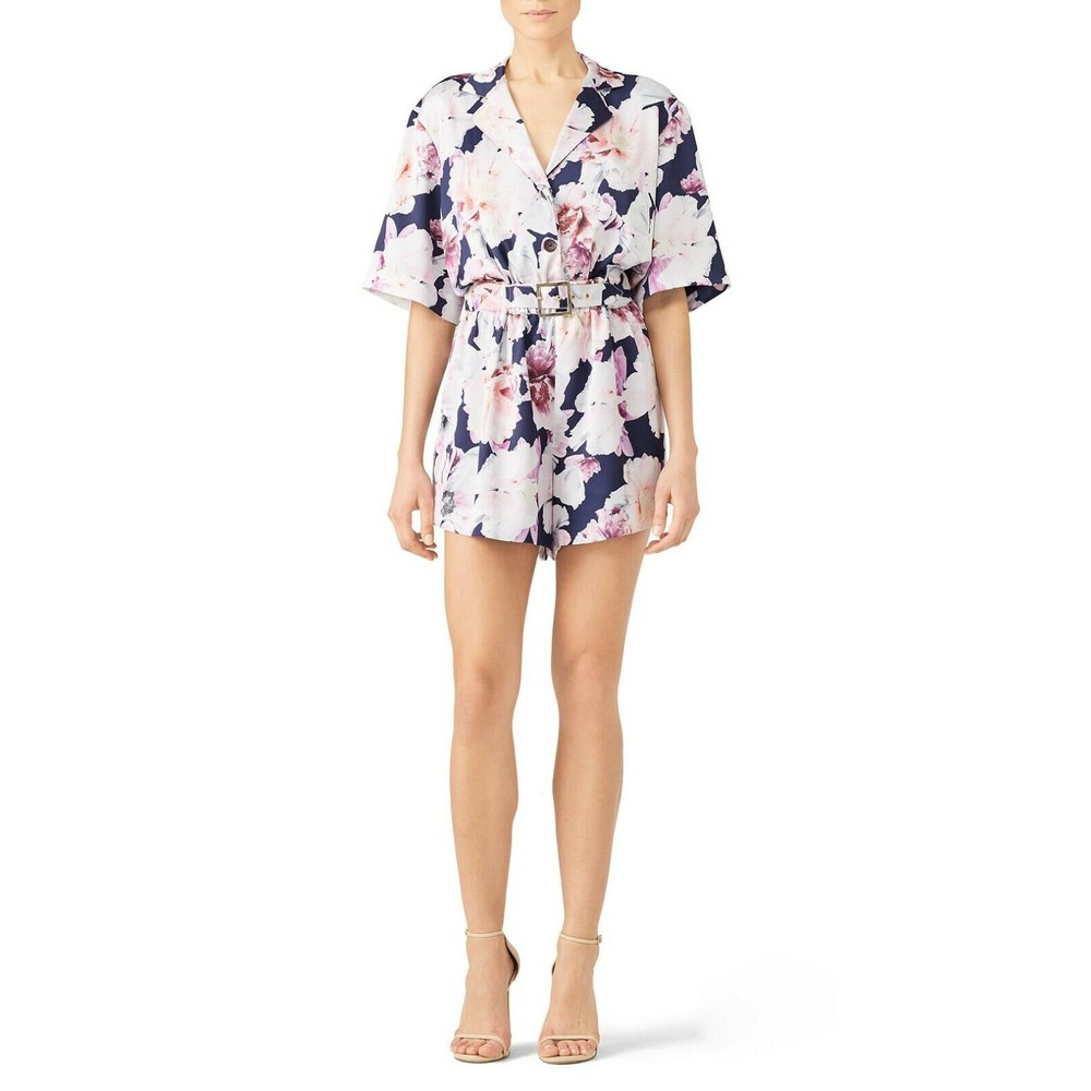 Cynthia Rowley Rose Floral Romper 12 Buckle Belt - Picture 1 of 13